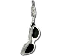 SilberDream Charm bracelet pendentif lunettes noir 925 argent véritable FC3121S