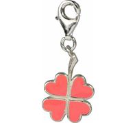 SilberDream Charm bracelet pendentif trèfle à quatre feuilles rose argent 925 émail FC3137
