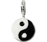 SilberDream Charm bracelet pendentif Yin Yang noir et blanc argent 925 émail FC4113