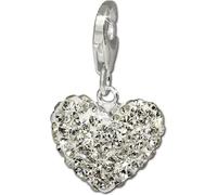 SilberDream Charm cœur zircon blanc Pendentif à breloques 925 argent D2GSC216W