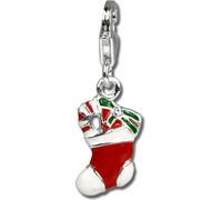 SilberDream Charm pendentif botte de Noël rouge 925 argent véritable FC3103