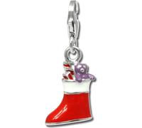 SilberDream Charm pendentif botte de Noël rouge argent 925 émaillé FC810R