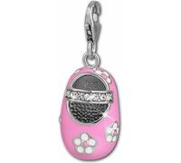 SilberDream Charm pendentif chaussure de fille fleur rose zirconium argent FC853P