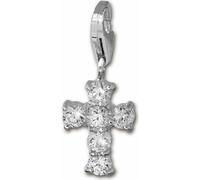 SilberDream Charm pendentif croix blanche zirconium 925 argent véritable FC205W