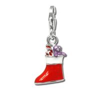 Silberdream Charm Pendentif Émail Argent 925 Bottes De Noël Rouges Fc810r