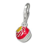 Silberdream Charm Pendentif Émail Argent 925 Fleur Muffin Rose Jaune Fc3140p
