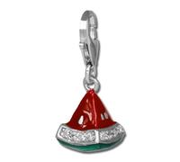 Silberdream Charm Pendentif Émail Argent 925 Rouge Vert Melon Fc3141
