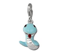 Silberdream Charm Pendentif Émail Argent 925 Serpent Rigolo Bleu Fc870h