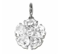 Silberdream Charm Pendentif En Argent Véritable 925 Coeur Blanc Fleur Zircone Fc4112w