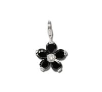 Silberdream Charm Pendentif En Argent Véritable 925 Fleur Noire Zircone Fc4115