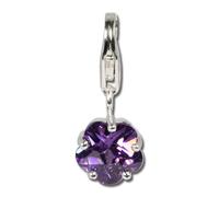 Silberdream Charm Pendentif En Argent Véritable 925 Fleur Violette Zircone Fc209p