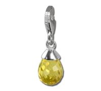 Silberdream Charm Pendentif En Argent Véritable 925 Goutte Jaune Zircone Fc202y