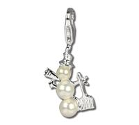 Silberdream Charm Pendentif En Argent Véritable 925 Perle Bonhomme De Neige Blanche Fc246w