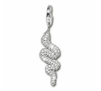 Silberdream Charm Pendentif En Argent Véritable 925 Serpent Blanc Zircone Fc221w
