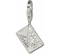 SilberDream Charm pendentif enveloppe blanche zirconium 925 argent véritable FC3094W