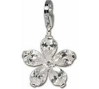 SilberDream Charm pendentif fleur blanche zirconium 925 argent véritable FC4117