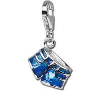 SilberDream Charm Pendentif Jeans Shorts bleu argent 925 émaillé FC609