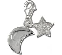 SilberDream Charm Pendentif LuneEtoile Zirconia 925 Argent véritable FC228W