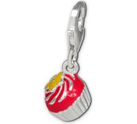 SilberDream Charm Pendentif Muffin Fleur rose jaune Argent 925 Emaillé FC3140P