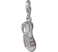 SilberDream Charm pendentif sandale romaine lilas zirconium argent émail FC868V