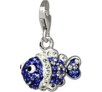 SilberDream Charm poisson clown zirconia bleu Pendentif à breloques 925 argent D2GSC518B