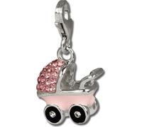 SilberDream Charm rose poussette zirconium 925 argent Pendentif à breloques GSC501A