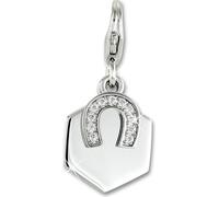 SilberDream Charms Pendentif Zirconia 925 Argent Charm Fer à cheval blanc Femme FC889W