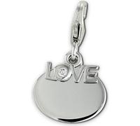 SilberDream Charms Pendentif Zirconia 925 Argent Charm LOVE blanc Femme FC900W