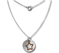 SilberDream Collier 45cm 925 argent doré étoile véritable argent rose SDK8005E