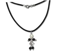 SilberDream Collier 925 Argent 45cm Femme Bijoux Dancer blanc noir D2SDK100
