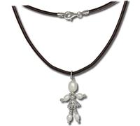 SilberDream Collier 925 Argent 45cm Femme Bijoux Dancer noir blanc D2SDK102