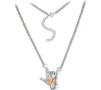 SilberDream Collier 925 argent doré 46cm Je t'aime rose D2SDK50844E