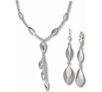SilberDream Collier Boucles d'oreilles Ensemble de bijoux Femme Goutte Argent mat SDS414