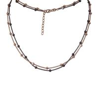 Silberdream Collier Boule Rose Noir 45cm Argent Véritable 925 Plaqué Or Sdk22442f