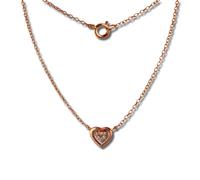 Silberdream Collier Coeur Argent Rose 45cm Argent Véritable 925 Plaqué Or Sdk8009e