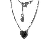 Silberdream Collier Coeur Zircone Bijoux Noir 44cm Argent 925 Gsk401s