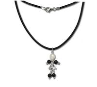 Silberdream Collier Danseuse Blanc Noir Bijoux Femme 45cm Argent 925 Sdk100