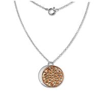 Silberdream Collier Double Plaque Rose 45cm Argent 925 Plaqué Or Sdk8002e