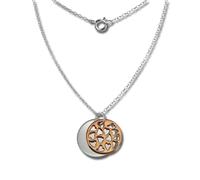 Silberdream Collier Double Plaque Rose 45cm Argent 925 Plaqué Or Sdk8004e