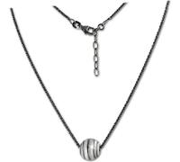 SilberDream Collier en argent 925 véritable 47cm spirale de boule argent noir D2SDK29342S