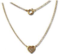 SilberDream Collier en argent véritable 925 argent doré 45cm cœur argent or D2SDK8009Y