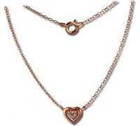 SilberDream Collier en argent véritable 925 argent doré 45cm cœur argent rose D2SDK8009E