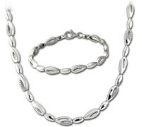 SilberDream Collier et bracelet zirconium VRAI argent Set de bijoux goutte D2SDS476W