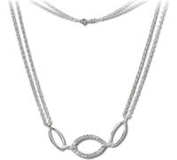 SilberDream Collier Femme Ovale Zirconia 45cm Argent 925 scintillant SDK425W