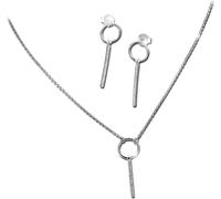 SilberDream collier pendentif boucles d'oreilles zirconium dames argent blanc Set D2GSS401W