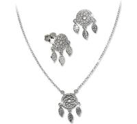 SilberDream collier pendentif boucles d'oreilles zirconium dames argent blanc Set D2GSS406W