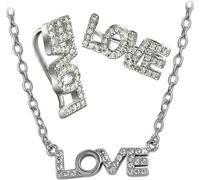 SilberDream collier pendentif boucles d'oreilles zirconium dames argent blanc Set D2GSS409W