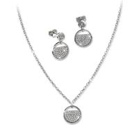 SilberDream collier pendentif boucles d'oreilles zirconium dames argent blanc Set D2GSS410W