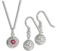 SilberDream Collier pendentif boucles d'oreilles zirconium VRAI set argent D2GSS003