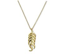 Silberdream Collier Plume Bijoux En Or 47cm Argent 925 Plaqué Or Sdk50544y